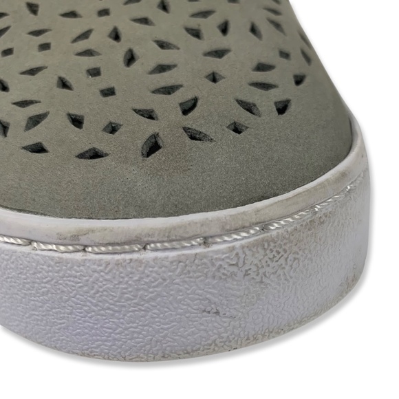 Vionic Gray Suede Splendid Midi Perf Orthotic Slip-On Sneaker - Picture 9 of 10